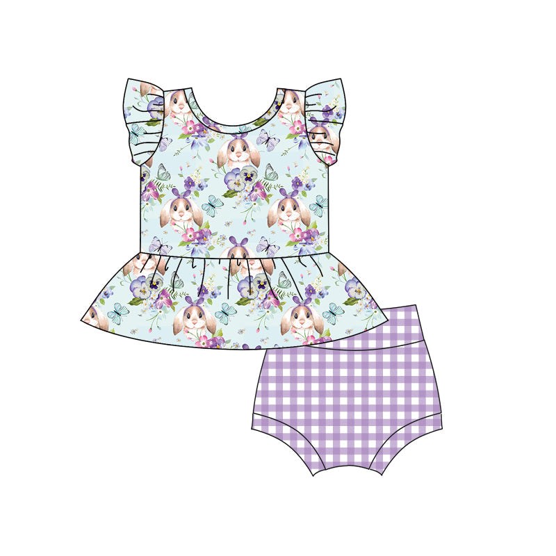 Bunny butterfly peplum lavender bummies baby easter clothes