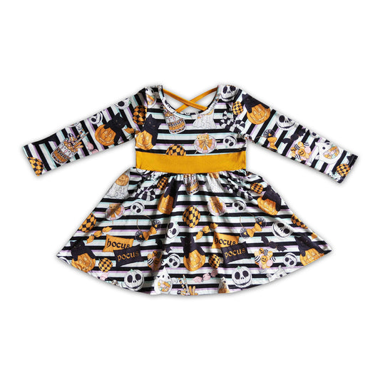 Witches ghost pumpkin kids girls Halloween dresses