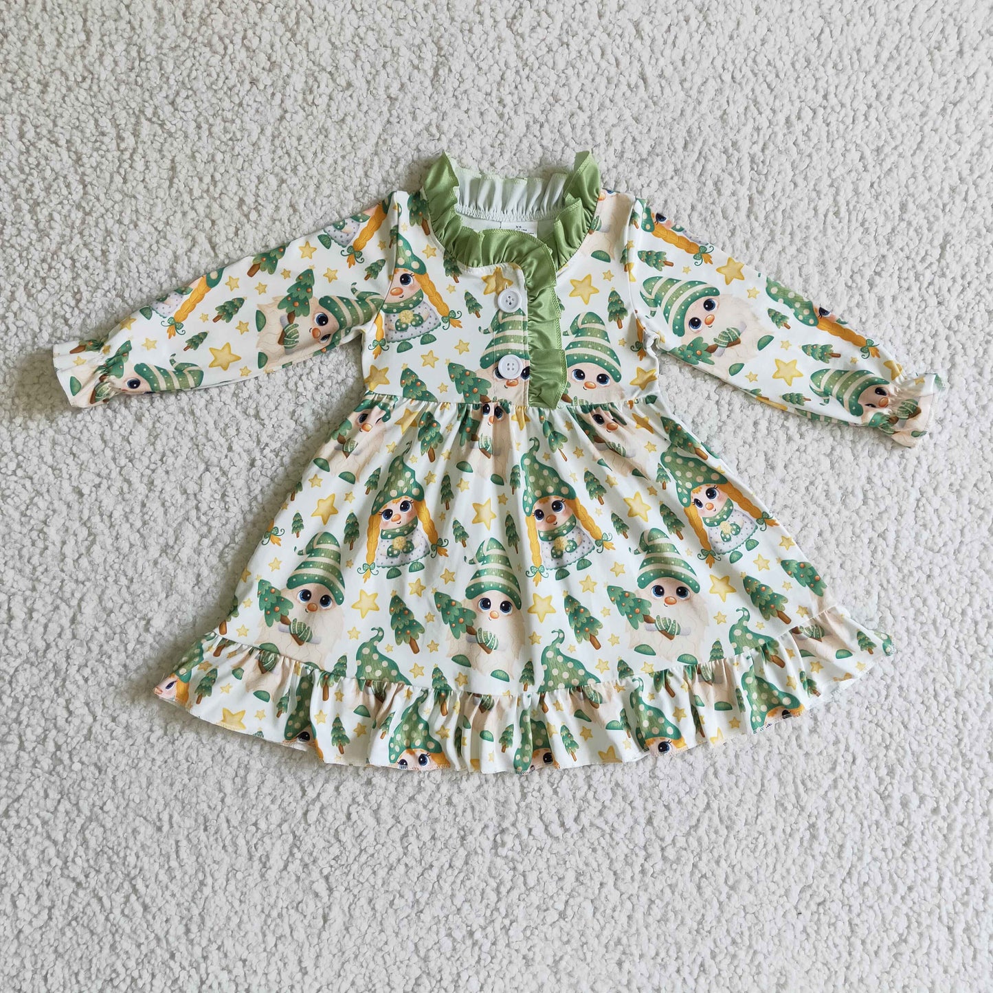 Gnomies Christmas tree baby girls nightgown