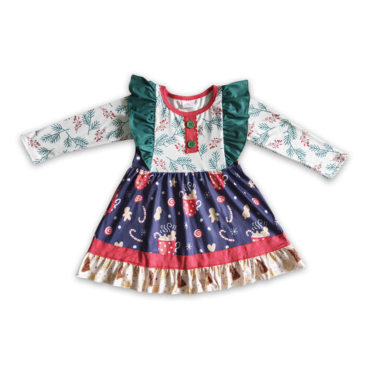 Gingerbread candy cane kids girls Christmas dresses