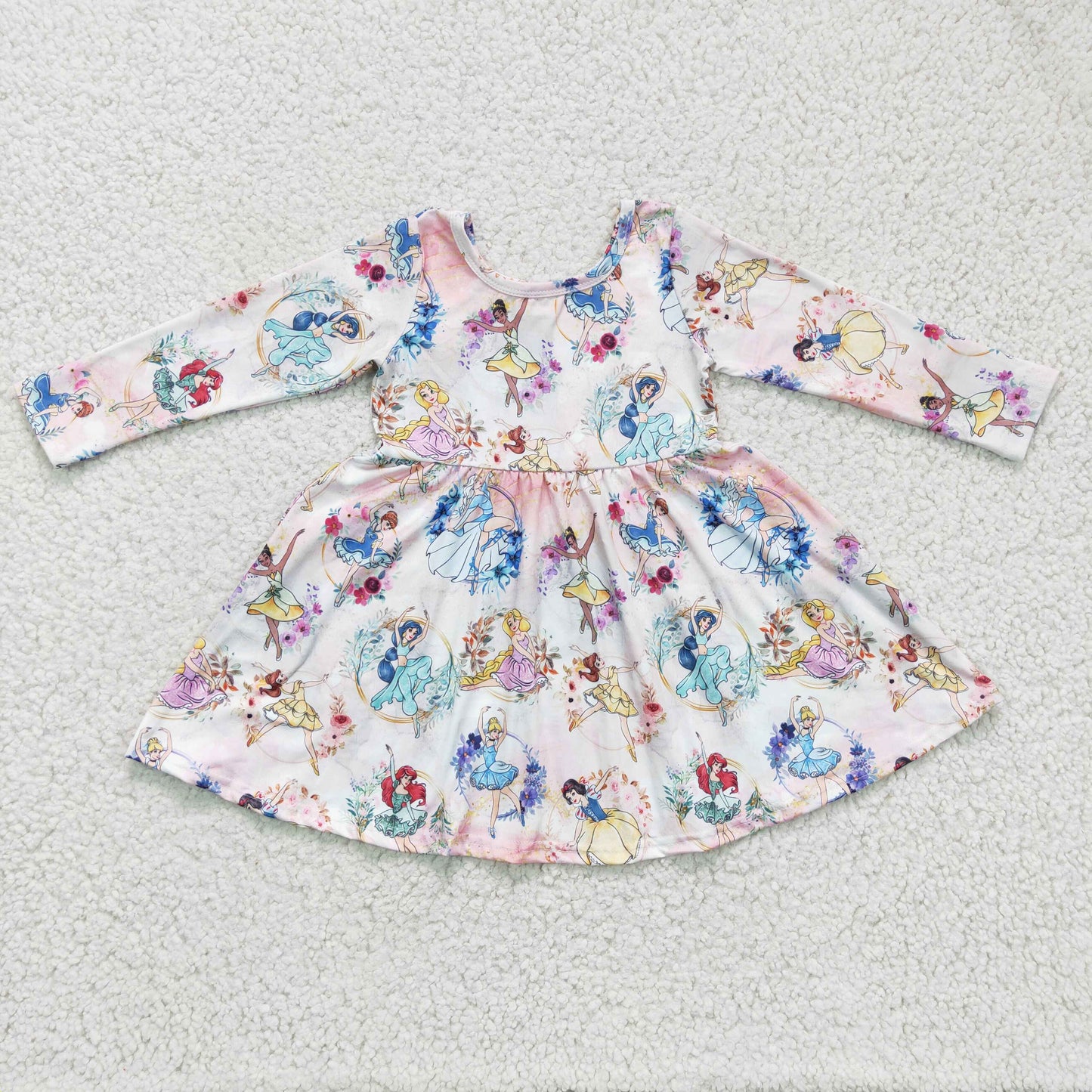 Long sleeves dancer princess baby girls dresses