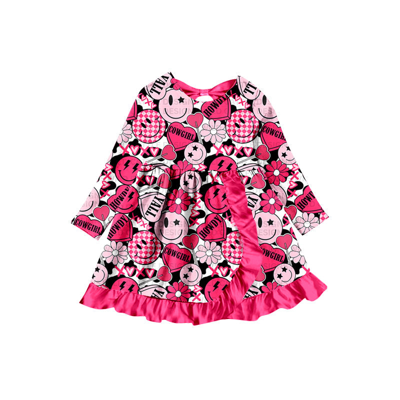 Cowgirl smile heart flower girls valentines dresses