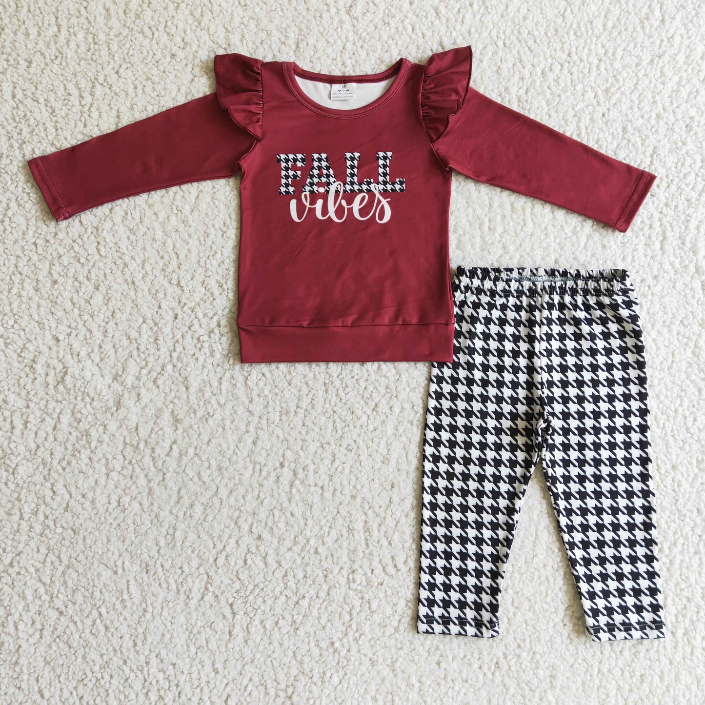 Fall vibes shirt leggings girls clothing set