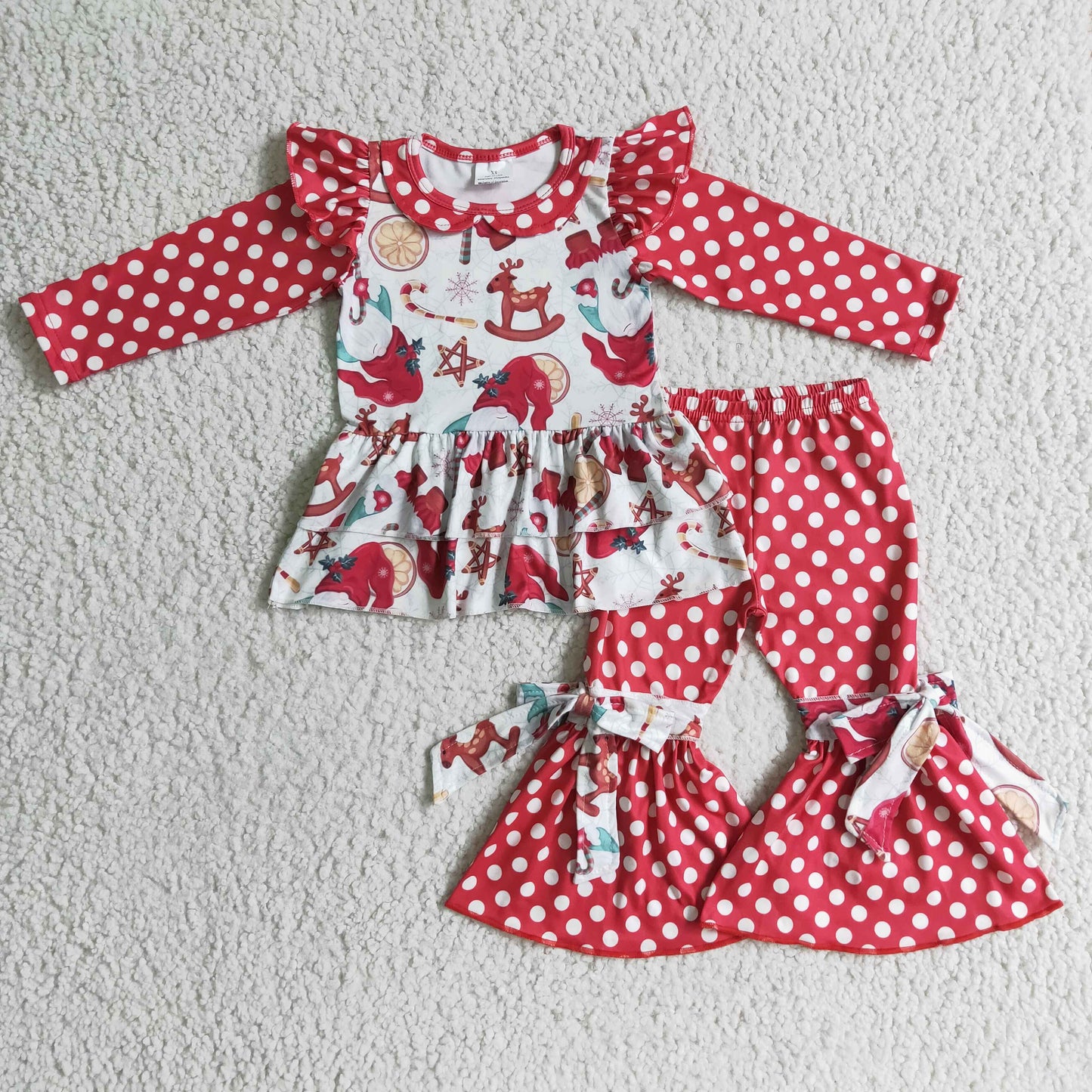 Gnomies santa reindeer girls Christmas outfits