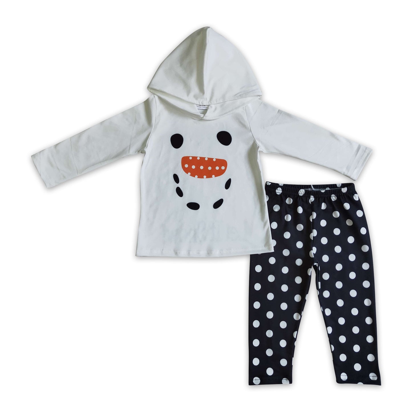 Let it snow white hoodie black pants girls winter clothes