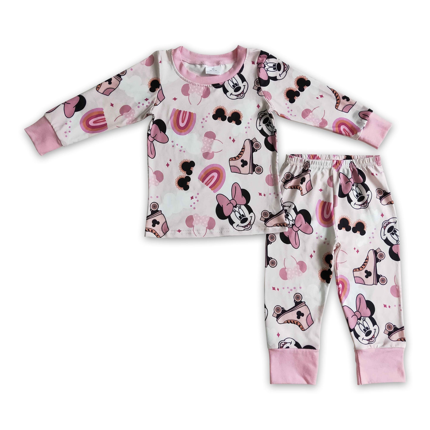 Pink mouse skates cute girls pajamas