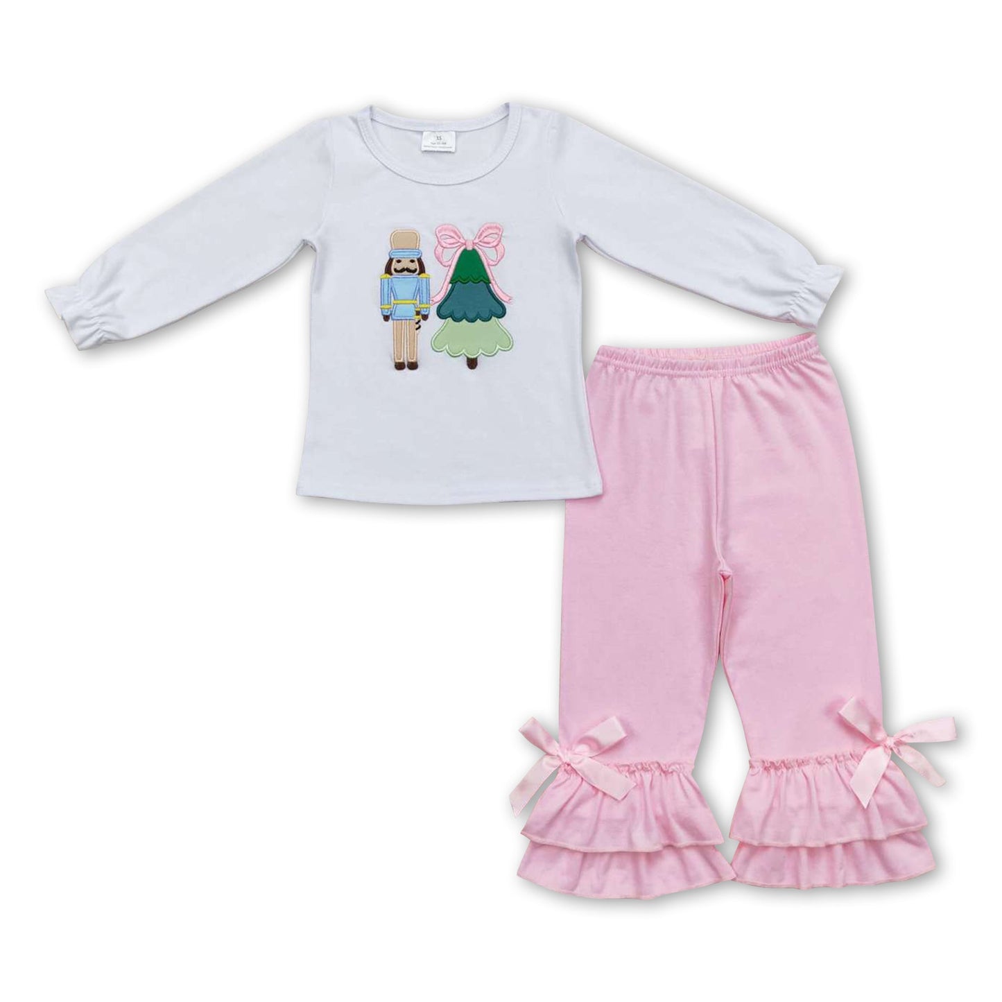 Christmas tree top pink pants ballet kids girls clothes