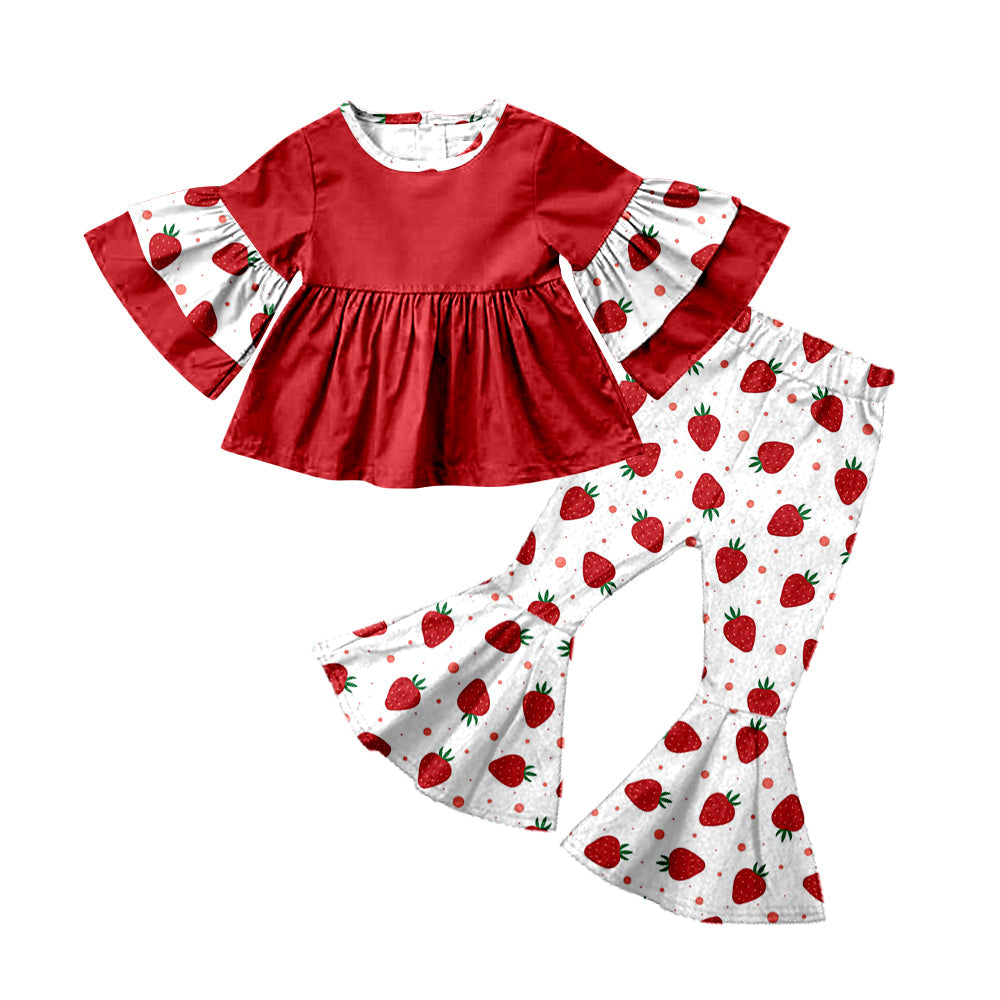 Red tunic strawberry pants girls clothes