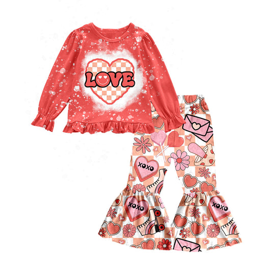 Love heart top lollipop mushroom girls valentines clothes