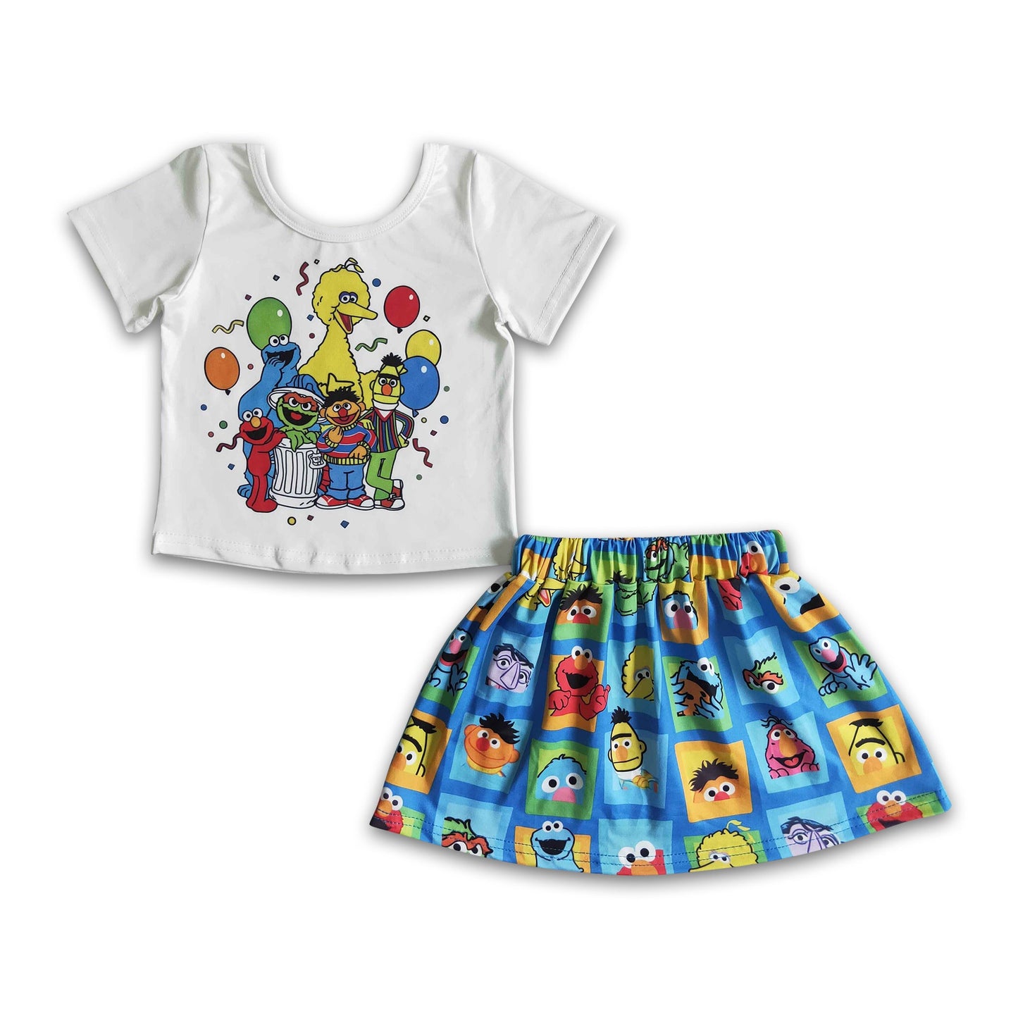 Balloon cute shirt match skirt girls set