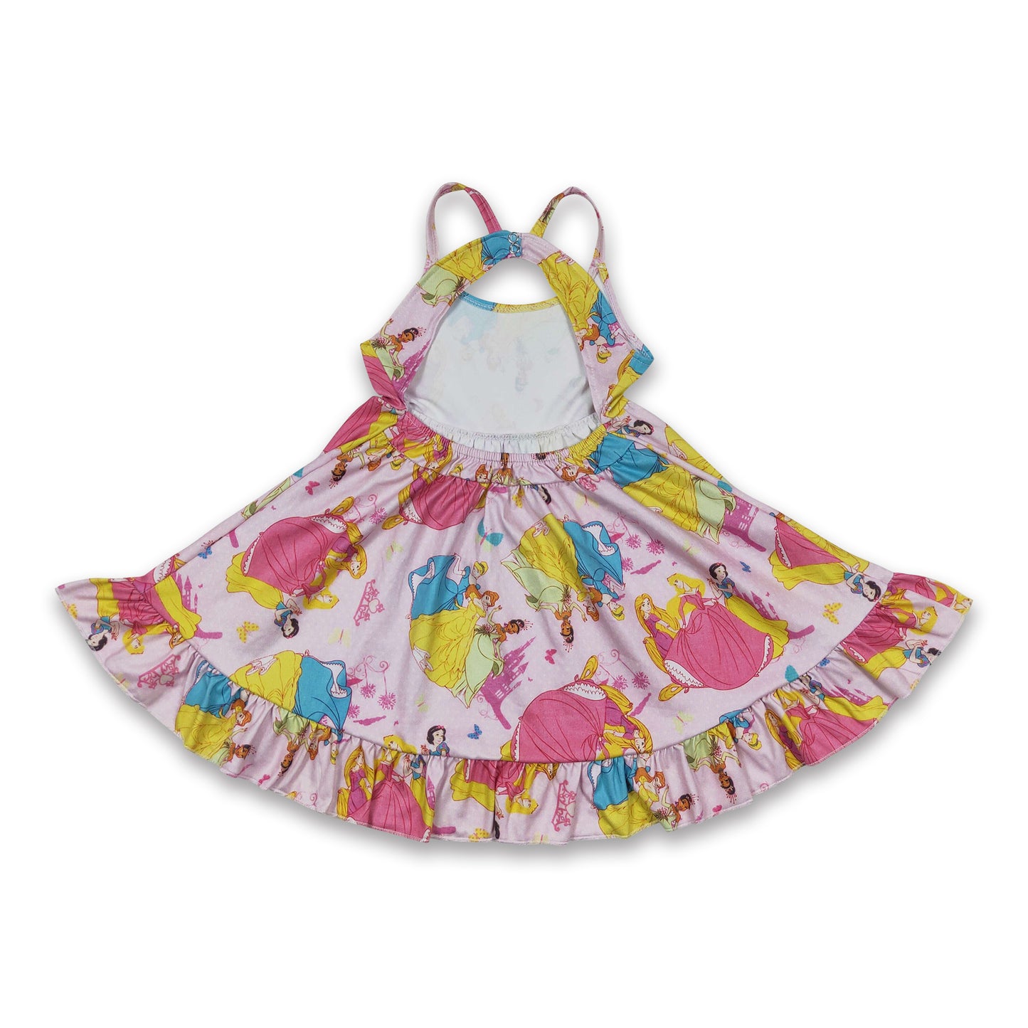 Sleeveless princess pink cute baby girls summer dresses