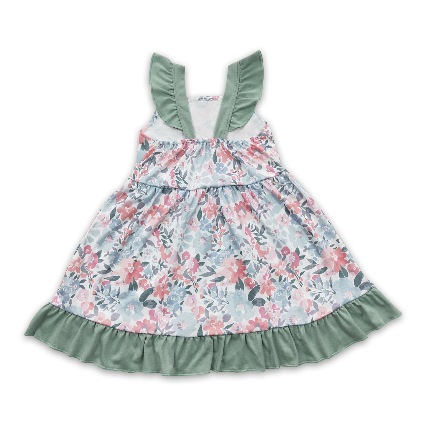 Flutter sleeves floral baby girls sping summer dress