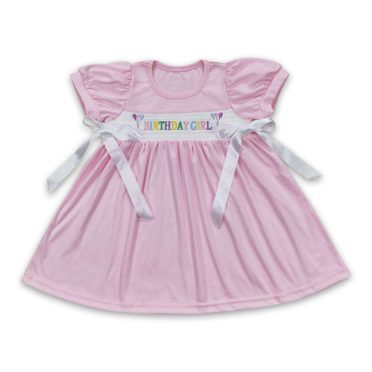 Birthday girl balloon pink baby girls dresses