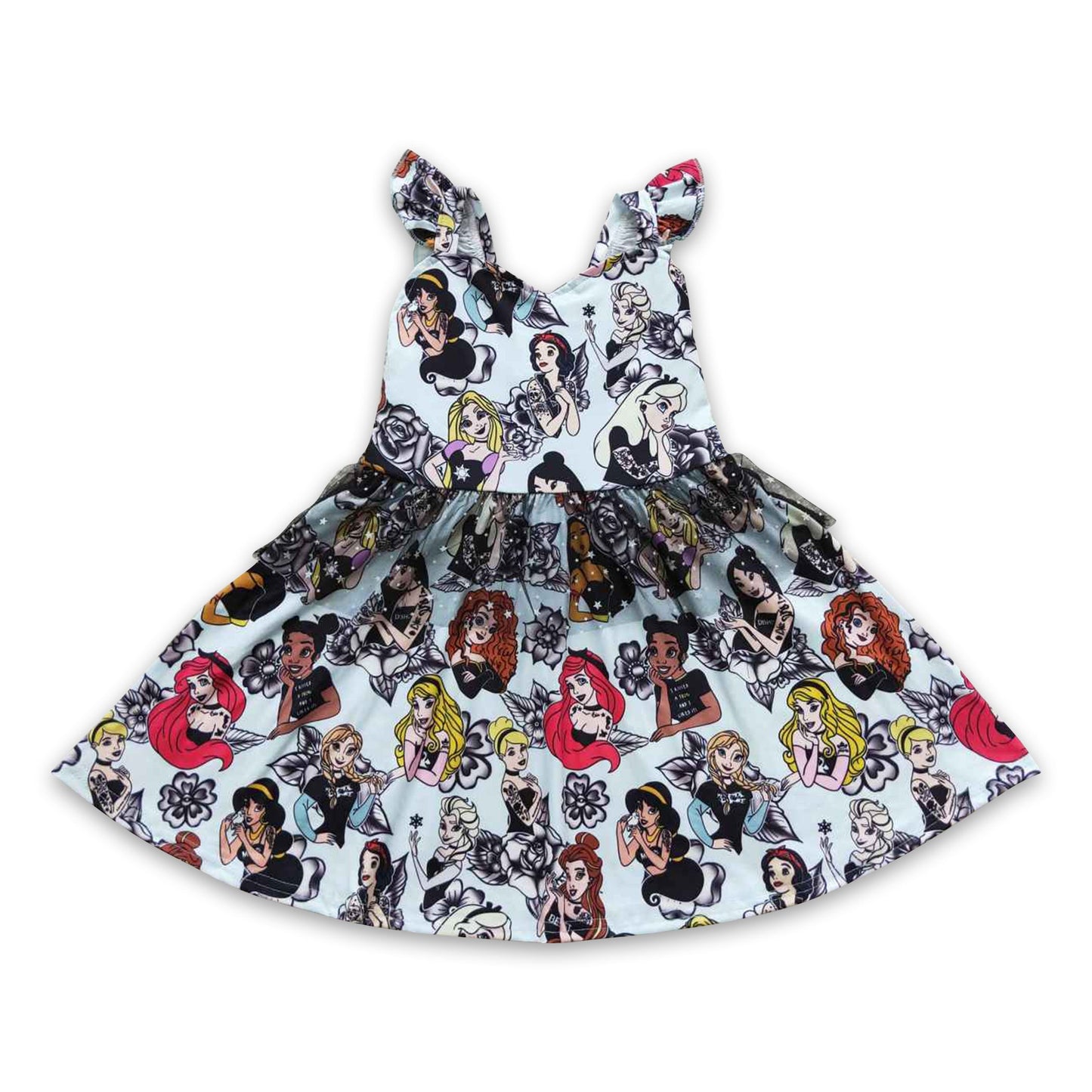 Black tulle princess girls Halloween dresses