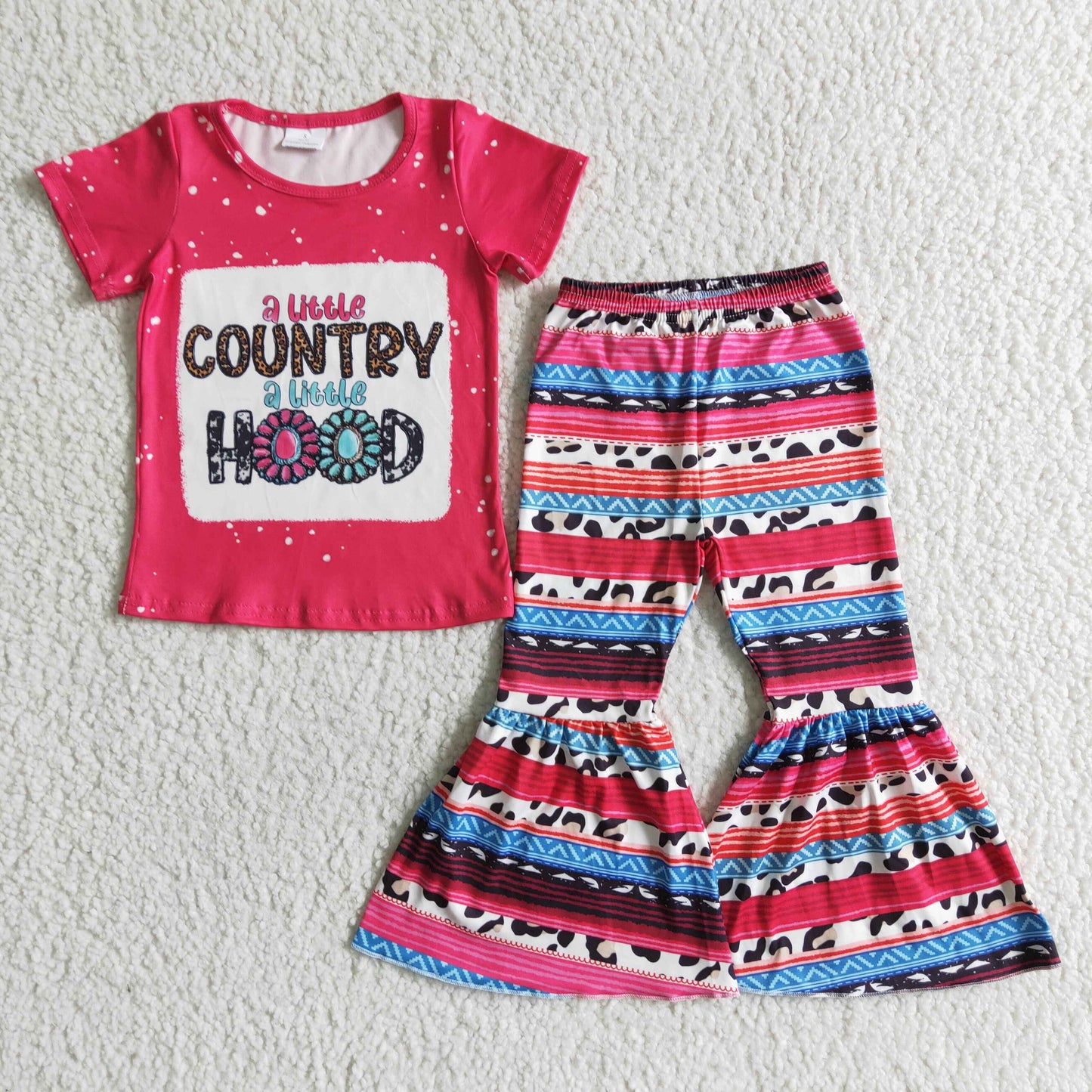 A little country a little hood shirt serape pants girls western clothing set