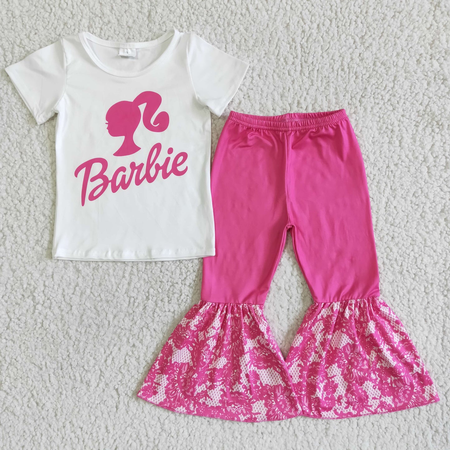 White shirt hot pink bell bottom pants cute party girls boutique outfits