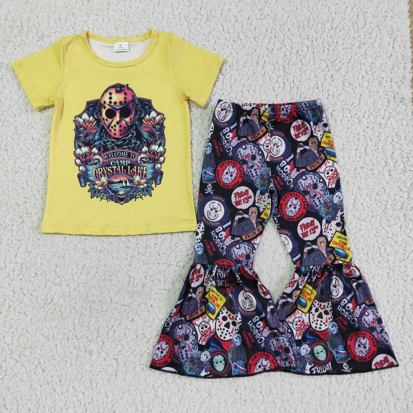 Yellow shirt pants girls Halloween clothing set