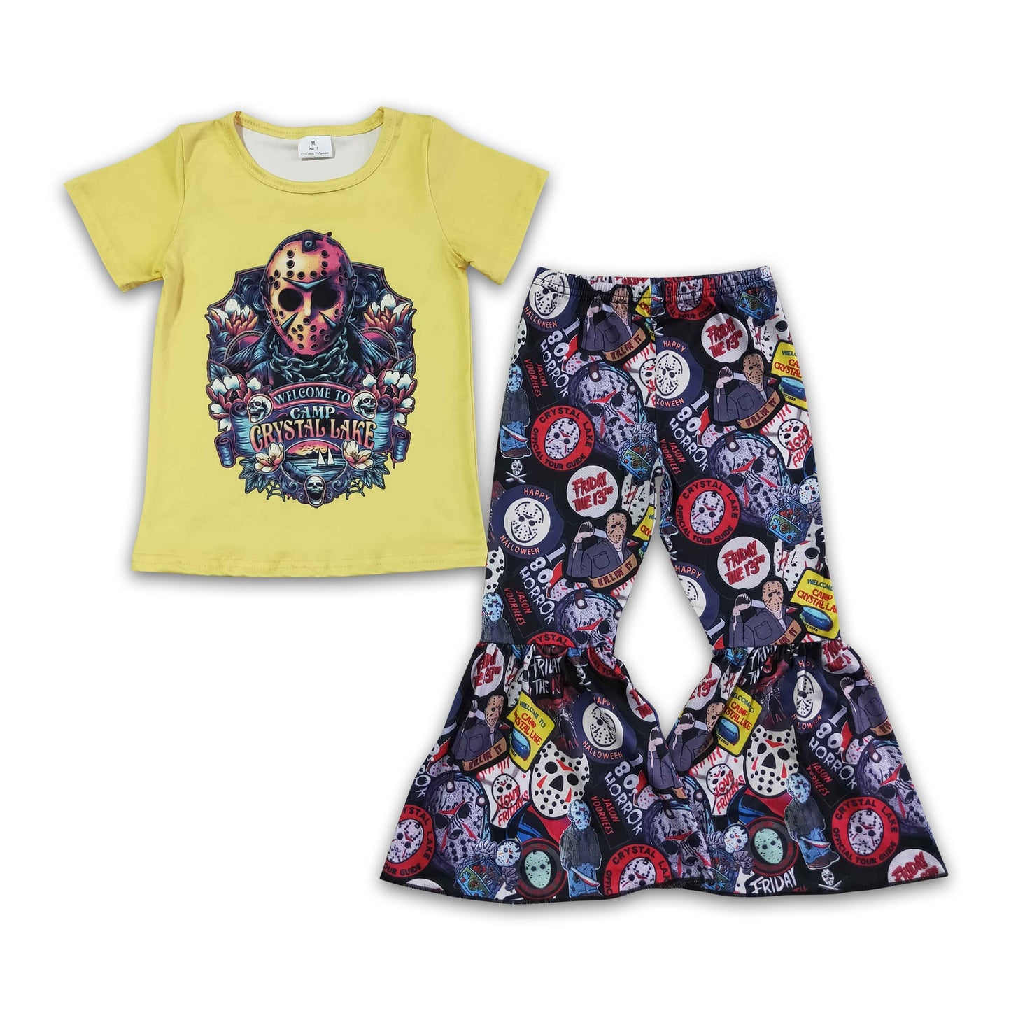 Yellow shirt pants girls Halloween clothing set