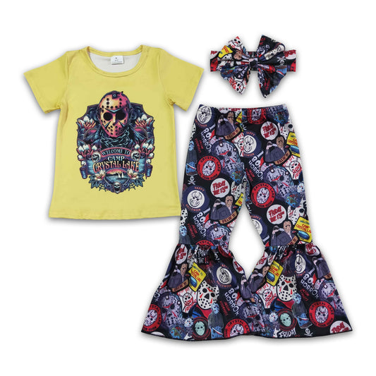 Yellow shirt pants girls Halloween clothing set