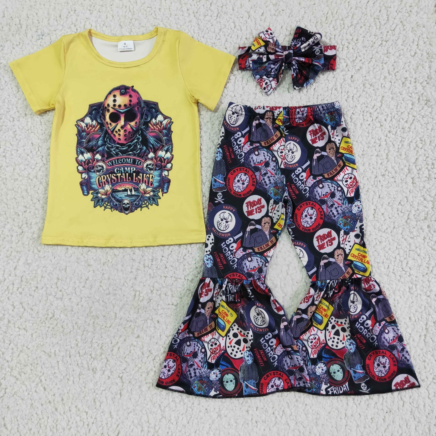 Yellow shirt pants girls Halloween clothing set