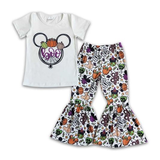 Boo pumpkin shirt snacks pants girls Halloween clothes