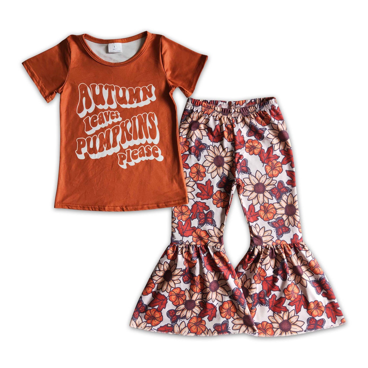 Autumn leaves pumpkins please baby girls fall clothes