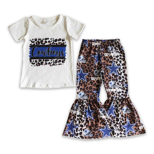 White shirt cowboy leopard girls team clothes