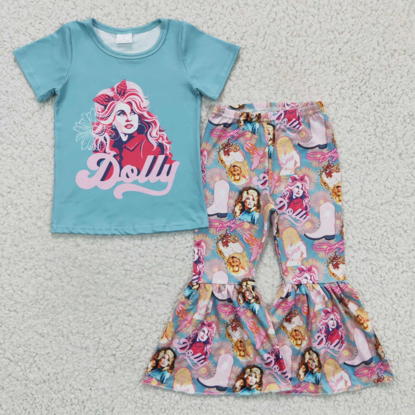 Floral boots kids girls singer clothing set