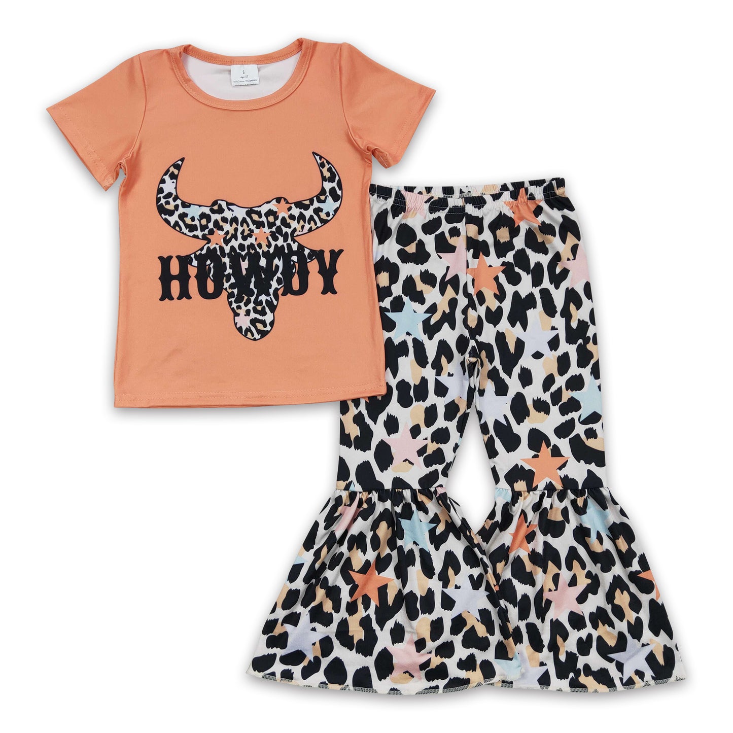 Howdy leopard cow girls western clothing set