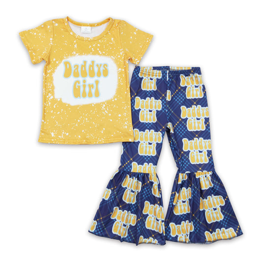 Daddy's girl shirt bell bottom pants kids clothing set