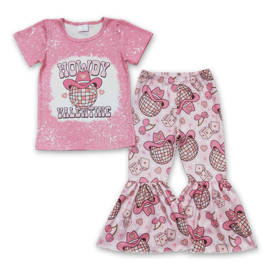 Howdy valentine shirt bell bottom pants pink girls clothes