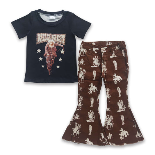 Wild west rodeo shirt jeans baby girls western outfits