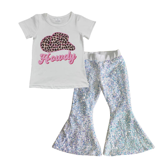 Howdy hat shirt sequin pants kids girls clothes