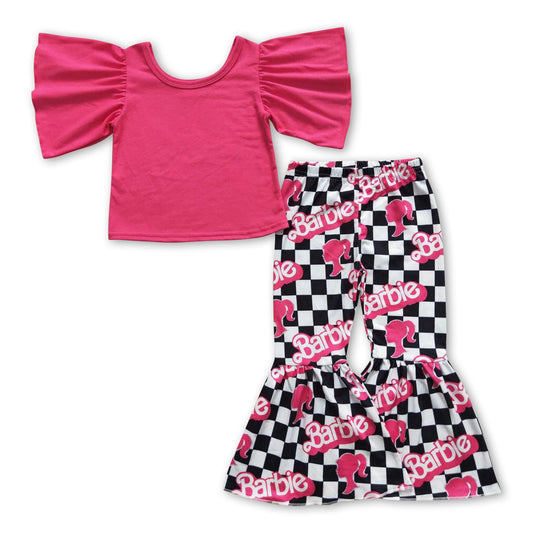 Hot pink top plaid pants party girls outfits