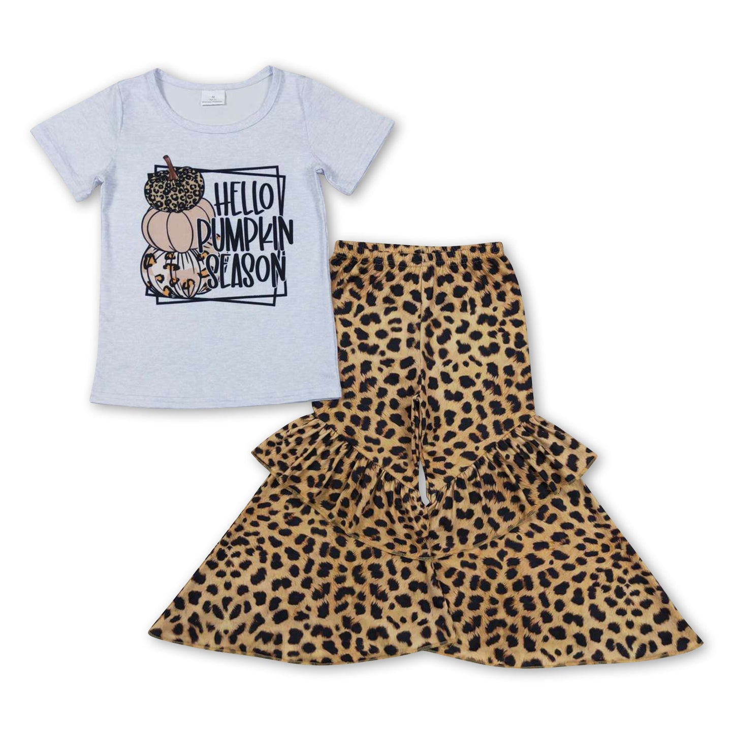 Hello pumpkin season leopard girls fall clothing