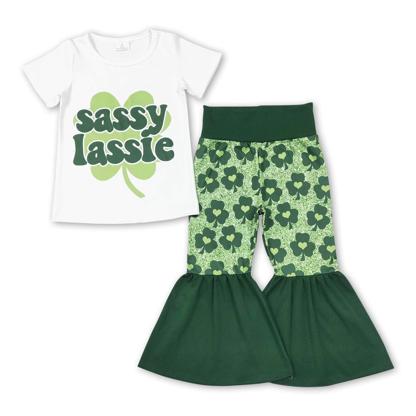 Sassy shirt clover pants kids girls st patrick's day clothing