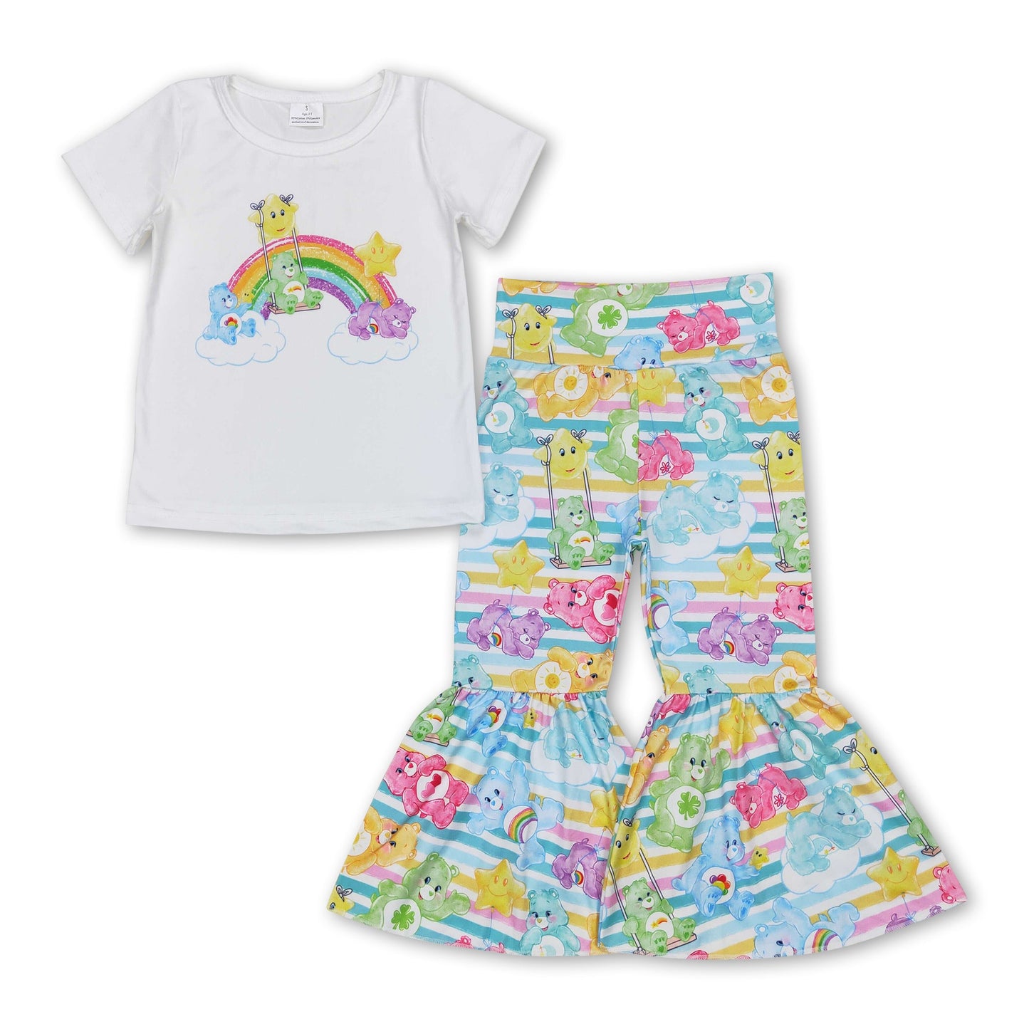 Rainbow bear clover girls st patrick's day clothes