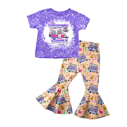 Lavender bleached top camping pants girls clothes