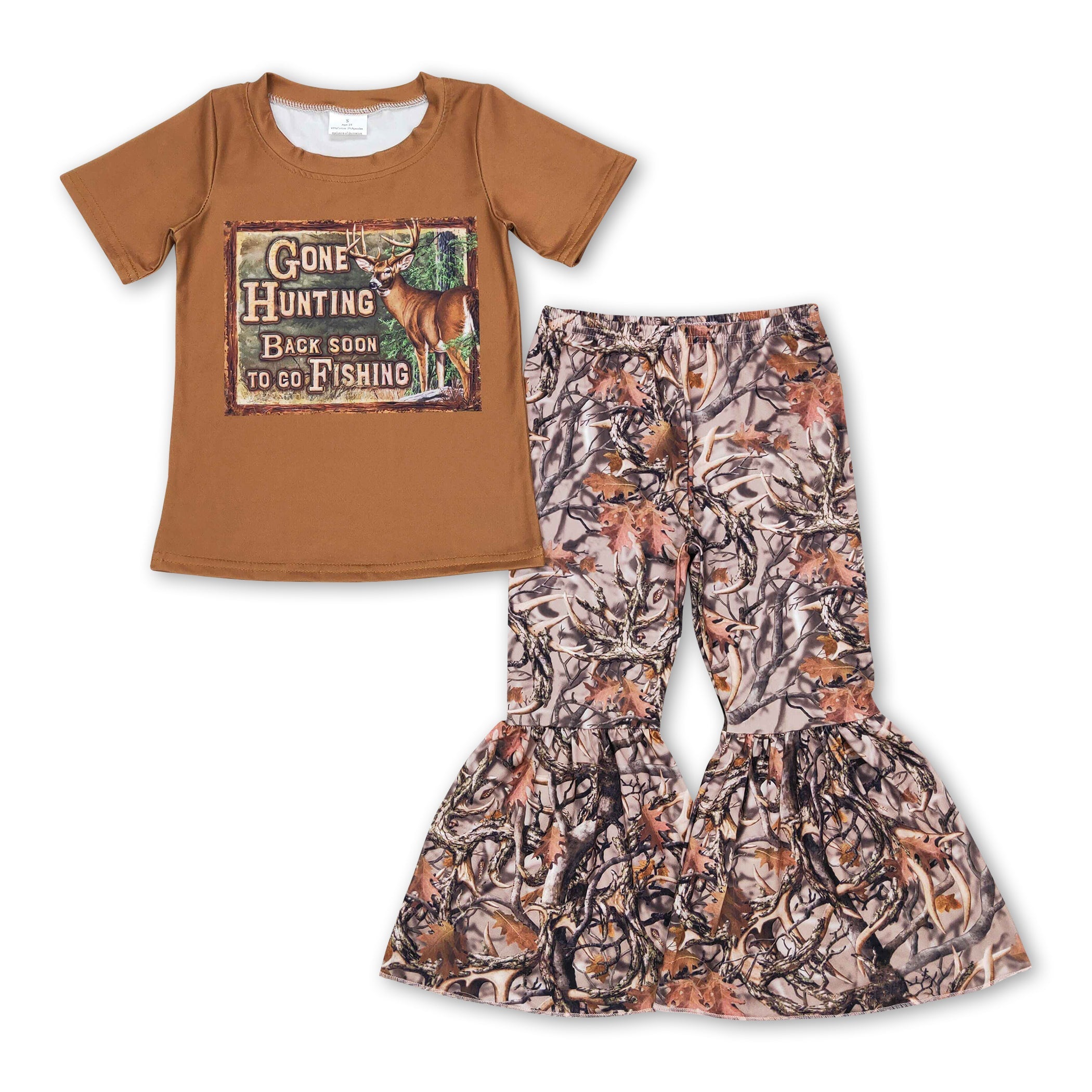 Deer go hunting fishing camo pants girls clothes – Western kids clothes