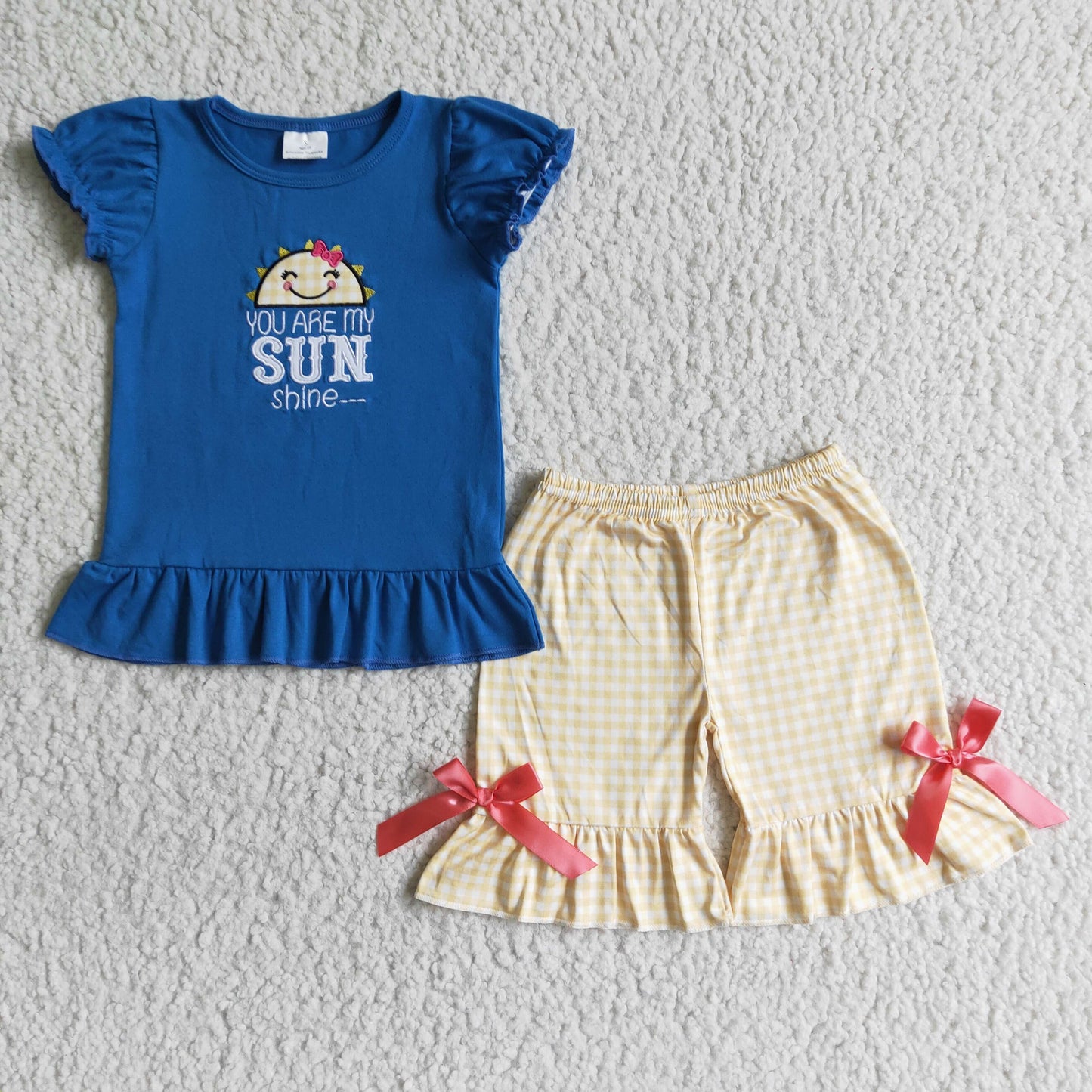 You are my sunshine embroidery girls summer outfits