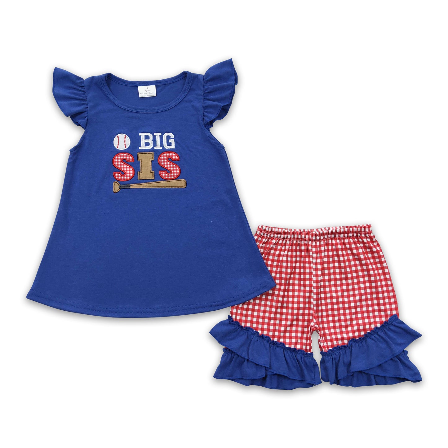 Big sister baseball embroidery kids girls outfits