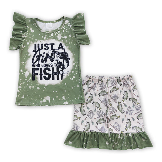 Just a girl who loves to fish kids girls summer outfits