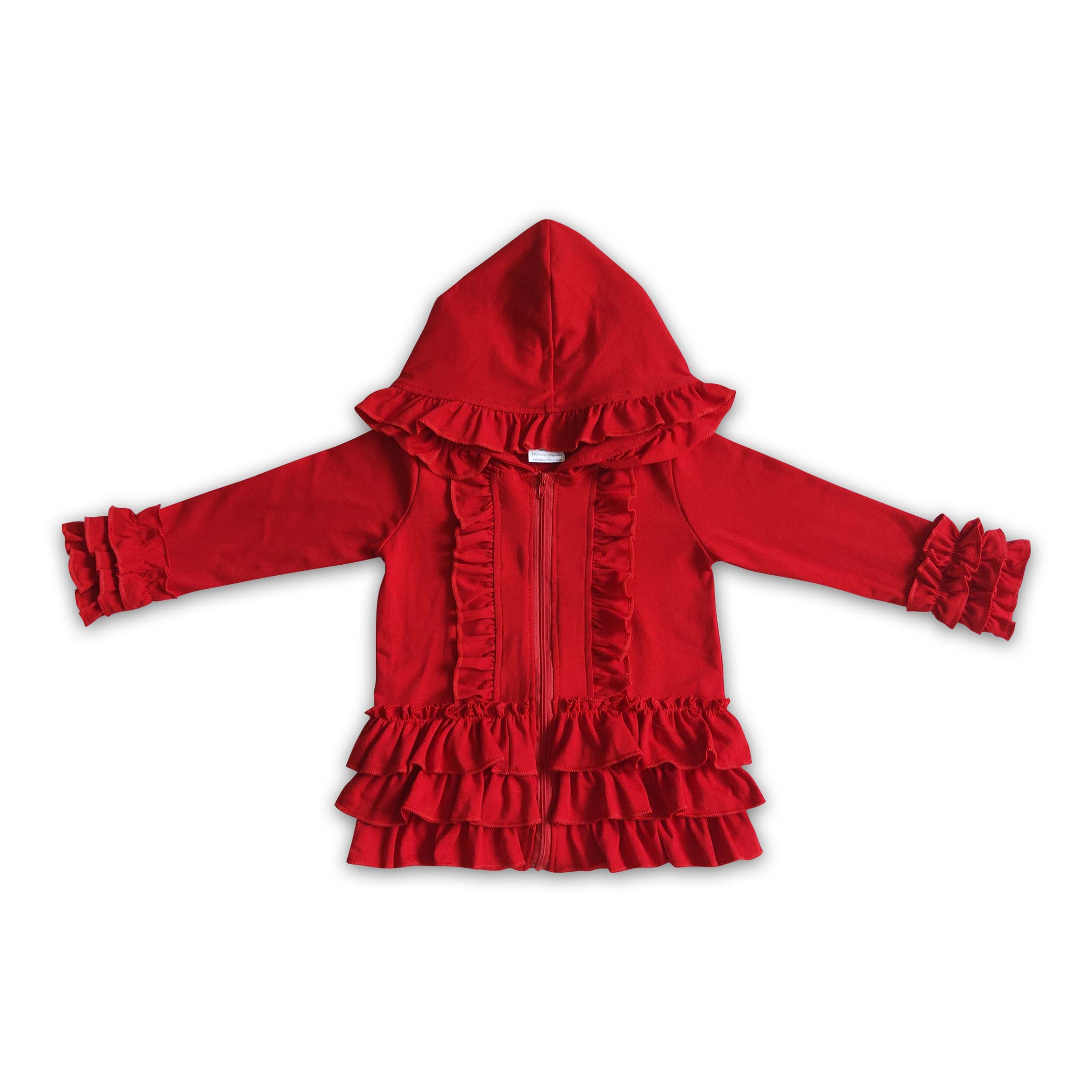 Red hot sale ruffle jacket