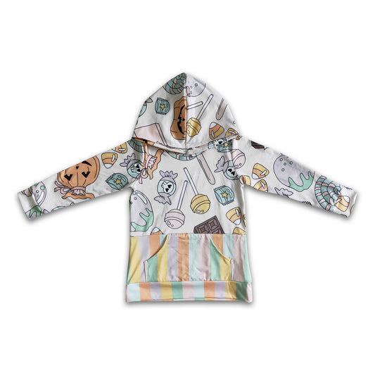 Pumpkin candy print baby kids Halloween hoodie shirt