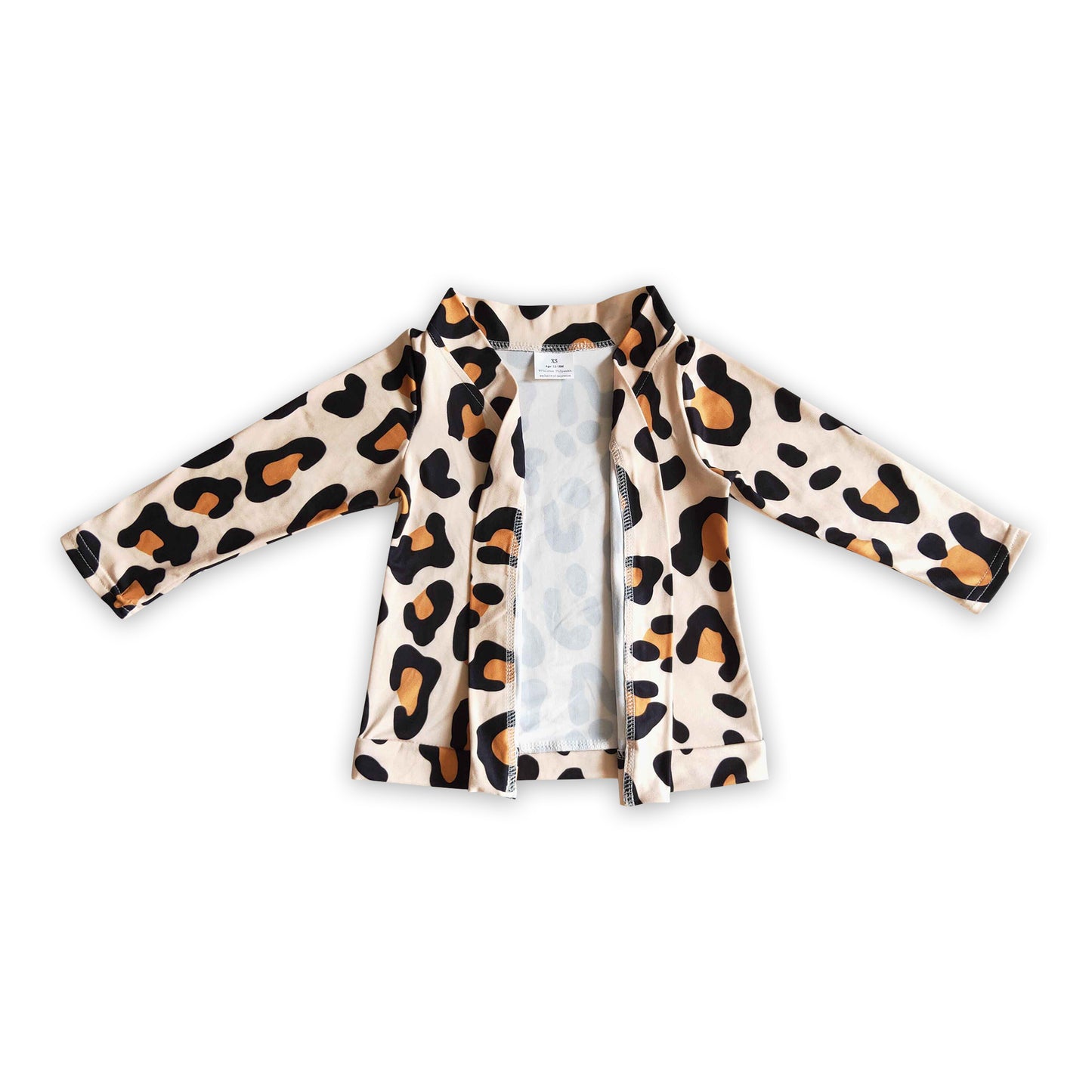 Leopard long sleeves baby girls fall winter cardigan