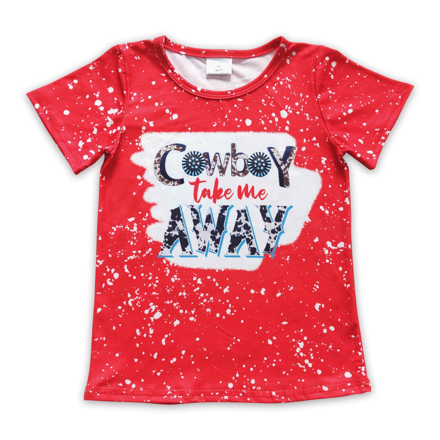 Cowboy take me away bleached kids girls western shirt