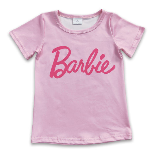 Pink short sleeves party girls summer shirt