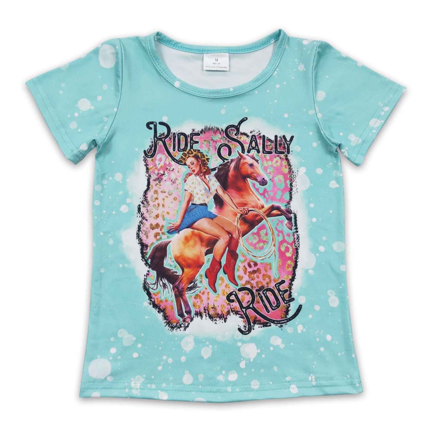 Short sleeves ride horse kids girls shirt