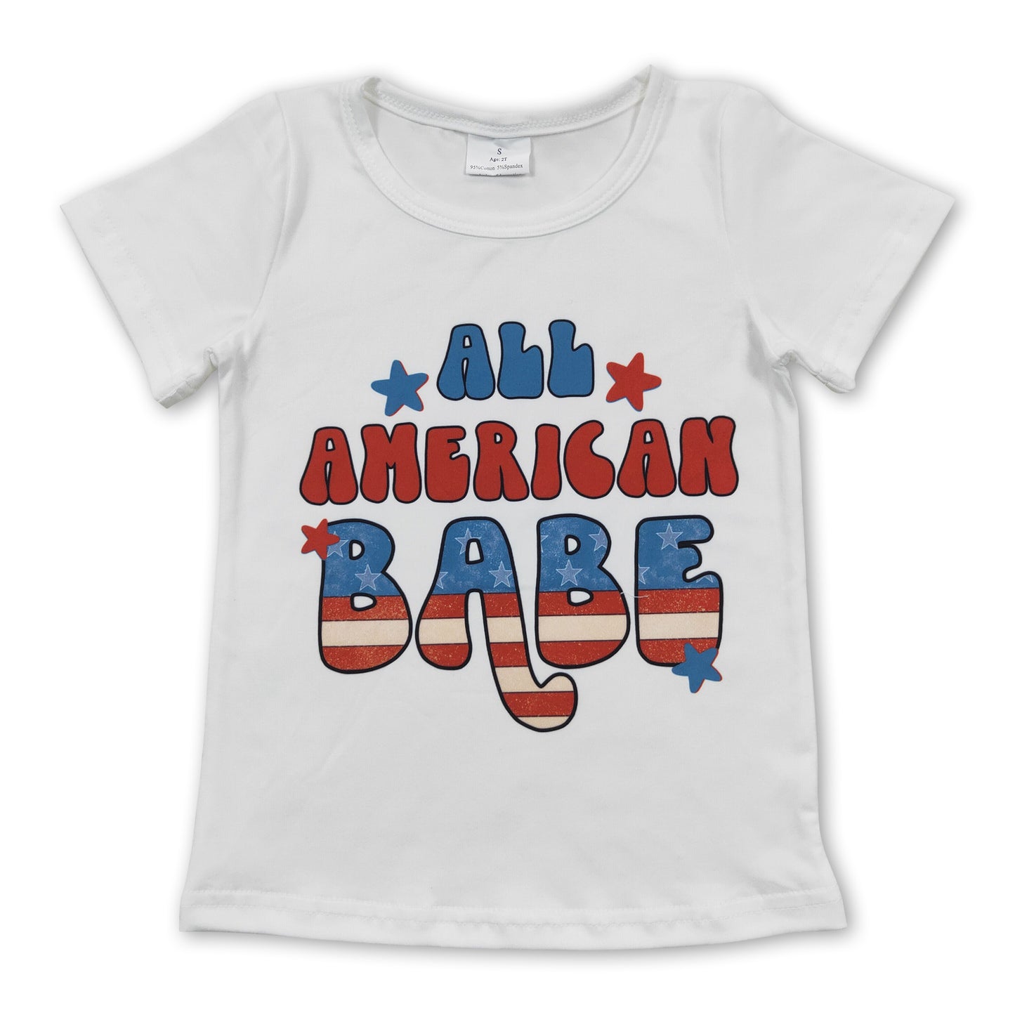 All american babe baby kids 4th of july shirt