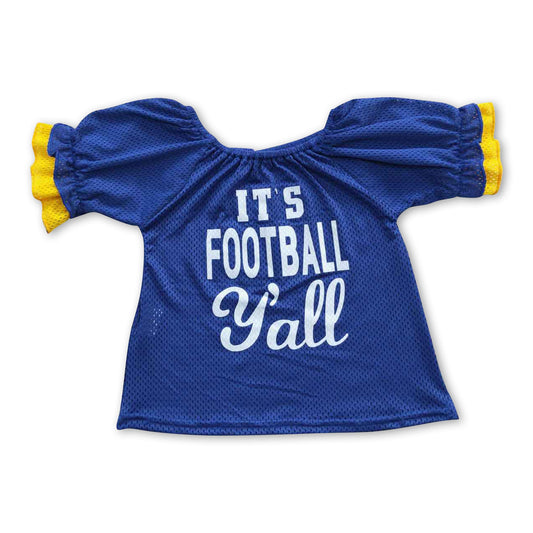 Blue it's football y'all girls team shirt